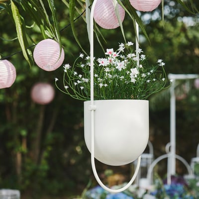 FEJKA Planta artificial en maceta, interior/exterior/Gypsophila blanco, 3 ½ "