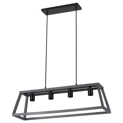 FELSISK Lámpara colgante con 4 bombillas, madera gris, 32 "