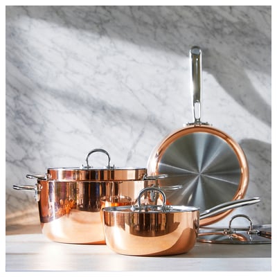 FINMAT Olla con tapa, cobre/acero inoxidable, 3 qt