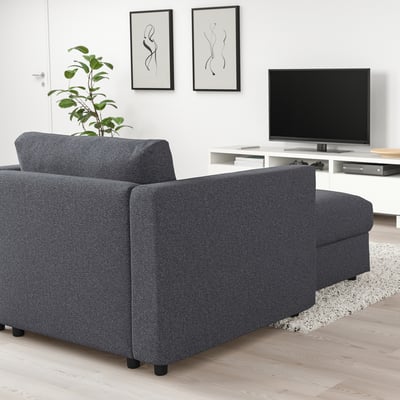 FINNALA Chaise longue, Gunnared gris intermedio