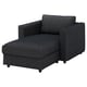 Opción: FINNALA Chaise longue, Tallmyra negro/gris