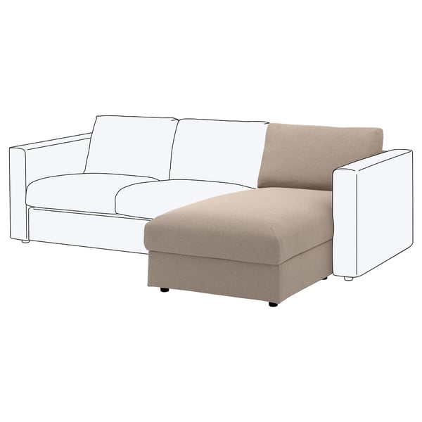 FINNALA Funda para sección chaise longue, Tallmyra beige