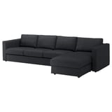 FINNALA Funda sofá 4 plazas+chaise longue, Tallmyra negro/gris