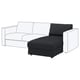FINNALA Módulo chaise longue, Tallmyra negro/gris
