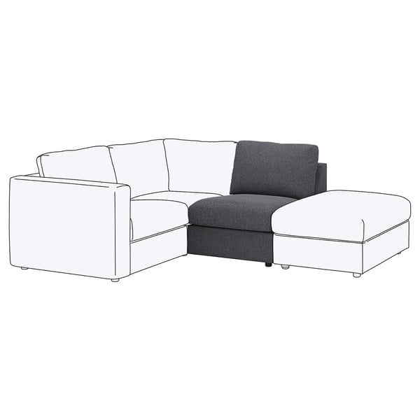 FINNALA Módulo seccional, 1 plaza, Gunnared gris intermedio