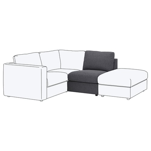 FINNALA Módulo seccional, 1 plaza, Gunnared gris intermedio