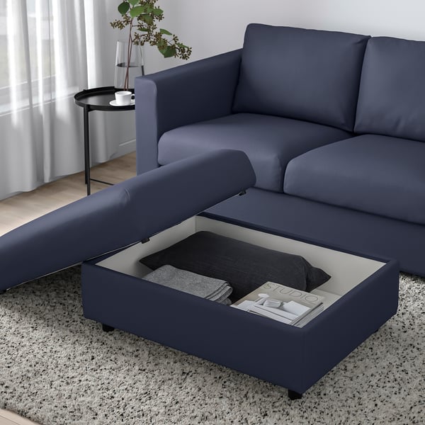 FINNALA Reposapiés+almacenamiento, Orrsta negro-azul