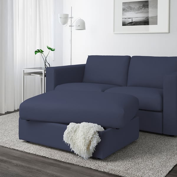 FINNALA Reposapiés con almacenaje, Orrsta negro-azul