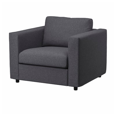 FINNALA Sillón, Gunnared gris intermedio