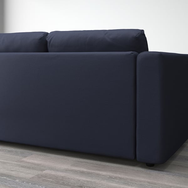 FINNALA Sofá 4 plazas+chaise longue, Orrsta negro-azul