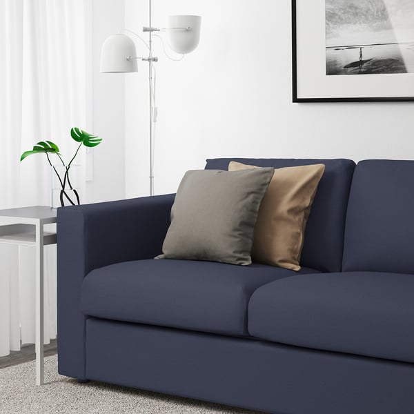 FINNALA Sofá 4 plazas+chaise longue, Orrsta negro-azul