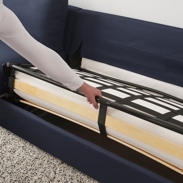 FINNALA Sofá cama+chaise longue, Orrsta negro-azul