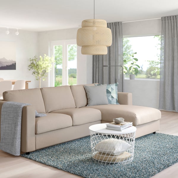 FINNALA Sofá cama, +chaise longue/Tallmyra beige