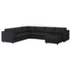 FINNALA Sofá cama esquina 5pl+chaise longue, Tallmyra negro/gris