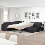 FINNALA Sofá cama esquina 5pl+chaise longue, Tallmyra negro/gris