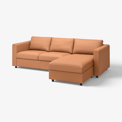 FINNALA Sofá, +chaise longue/Grann/Bomstad marrón dorado