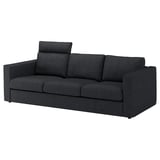 FINNALA Sofá, con reposacabezas/Tallmyra negro/gris