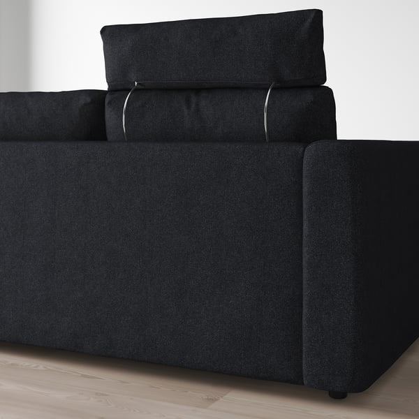 FINNALA Sofá, con reposacabezas/Tallmyra negro/gris