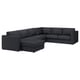 FINNALA Sofá esquina 5 plazas+chaise longue, Tallmyra negro/gris