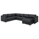 FINNALA Sofá esquinero 5 plz+chaise lounge, Grann/Bomstad negro