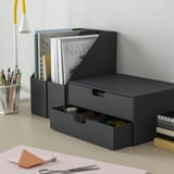 FJÄDERHARV Mini gavetero de 2 cajones, antracita, 12 ½x9 ¾ "