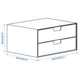 FJÄDERHARV Mini gavetero de 2 cajones, blanco, 12 ½x9 ¾ "