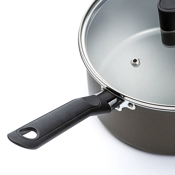 FJÄRSING Olla con tapa, gris, 8 "