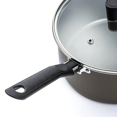 FJÄRSING Olla con tapa, gris, 8 "