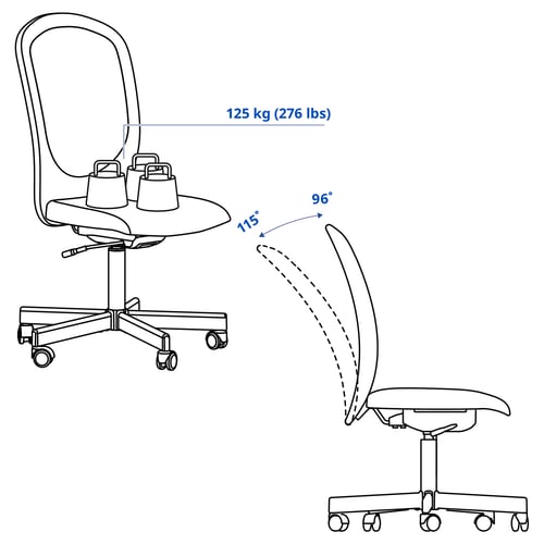 FLINTAN Silla de trabajo, negro