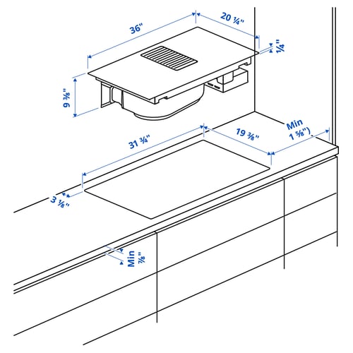 FÖRNEBO Estufa inducción+extractor integ