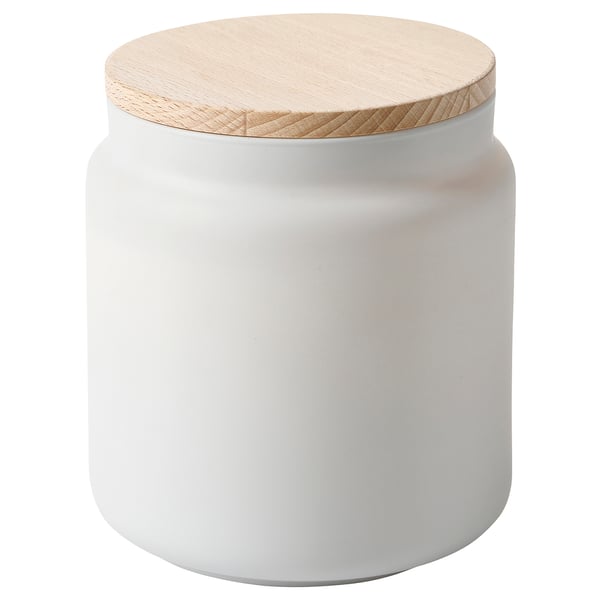 FRAMFÄRD Vela perfumada vaso tapa/2 mechas, ropa limpia/vidrio esmerilado blanco, 70 hr