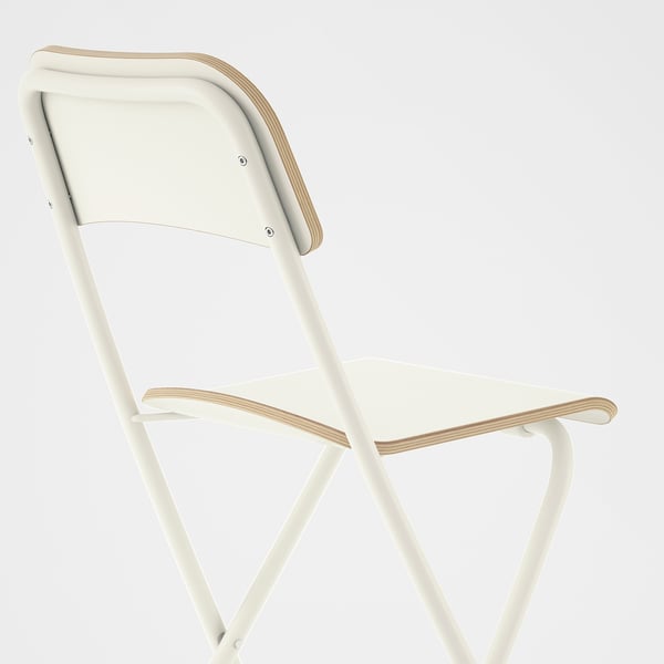 FRANKLIN Taburete de bar+respaldo, plegable, altura de encimera de cocina blanco/blanco, 24 3/4 "