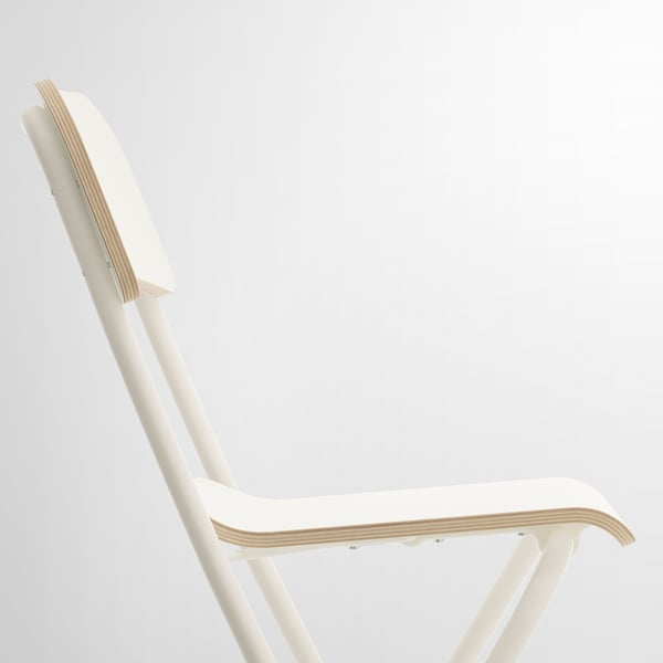 FRANKLIN Taburete de bar+respaldo, plegable, altura de encimera de cocina blanco/blanco, 24 3/4 "
