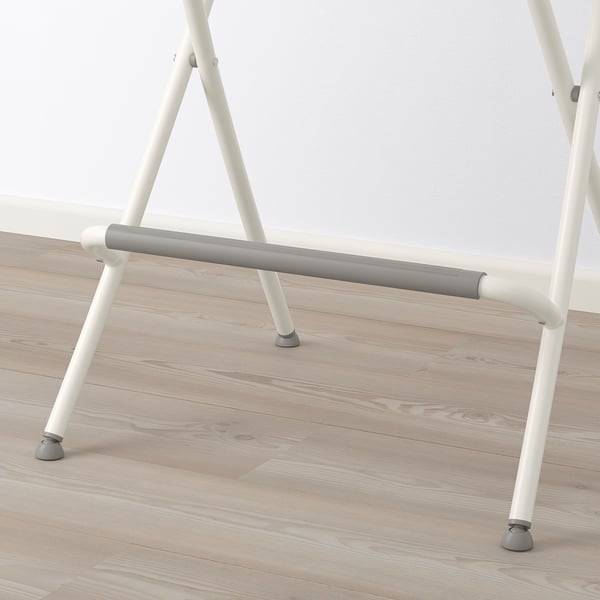 FRANKLIN Taburete de bar+respaldo, plegable, altura de encimera de cocina blanco/blanco, 24 3/4 "