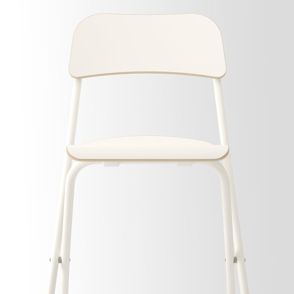 FRANKLIN Taburete de bar+respaldo, plegable, altura de encimera de cocina blanco/blanco, 24 3/4 "