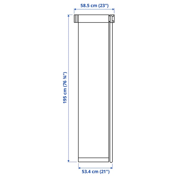 FRIDANS Persiana enrollable opaca, blanco, 23x76 ¾ "