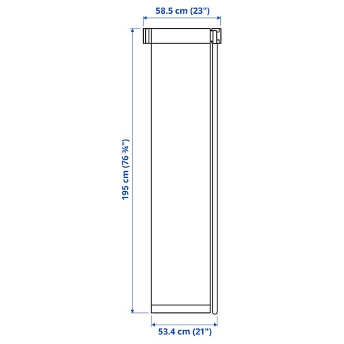 FRIDANS Persiana enrollable opaca, blanco, 23x76 ¾ "