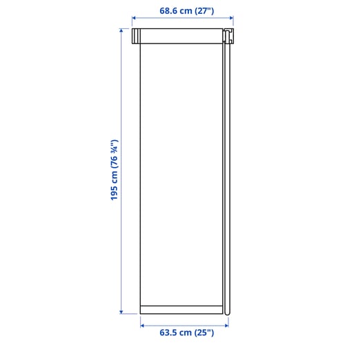 FRIDANS Persiana enrollable opaca, blanco, 27x76 ¾ "