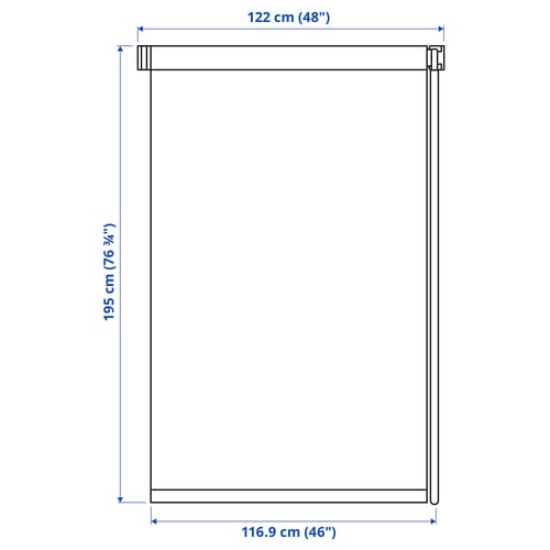 FRIDANS Persiana enrollable opaca, blanco, 48x76 ¾ "