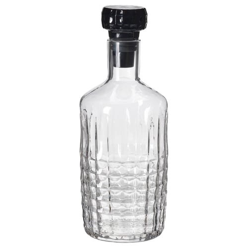 FRÖJDA Garrafa+tapón, vidrio transparente, 34 oz