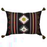 FRUKTMOTT Funda para cojín, negro/rojo anaranjado, 16x23 "