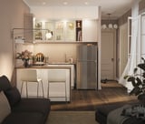 FRYSBAR Refrigerador+congelador superior, acero inoxidable, 13.9 cu.ft