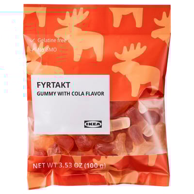 FYRTAKT Golosina de gelatina, sabor a cola, 4 oz