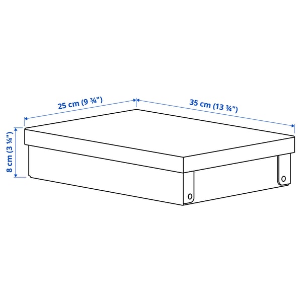 GÄRDESGÅRD Caja de almacenamiento+tapa, natural, 9 ¾x13 ¾x3 ¼ "