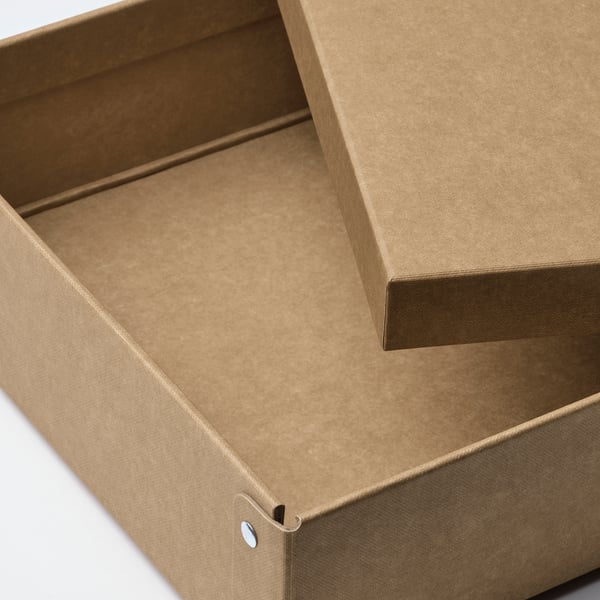 GÄRDESGÅRD Caja de almacenamiento+tapa, natural, 9 ¾x13 ¾x3 ¼ "