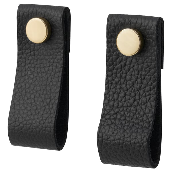 GALTHULT Tirador de cuero, negro, 2 3/4 "