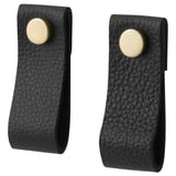 GALTHULT Tirador de cuero, negro, 2 3/4 "