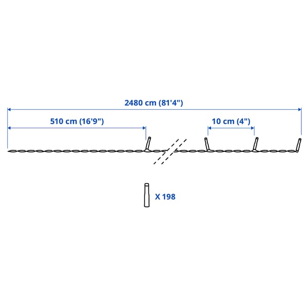 GETKÅL Cadena de iluminación LED, color ajustable exterior, 976 3/8 "
