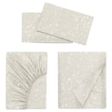 GINSTFÄLTMAL Juego de sábanas, beige/blanco, Tamaño full/doble