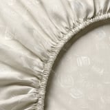 GINSTFÄLTMAL Juego de sábanas, beige/blanco, Tamaño twin